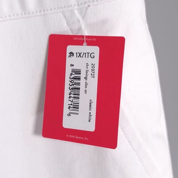 Spanx NEW Size 1X Tall Silver Linings On-the-Go Slim Straight Pant 20372T White - Picture 16 of 16